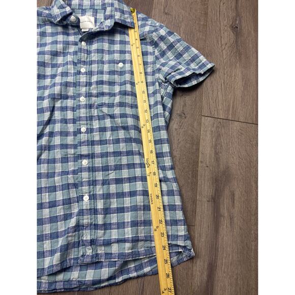 American Eagle Men’s XS Plaid Short Sleeve Button Down Casual Shirt Blue - Picture 2 of 6
